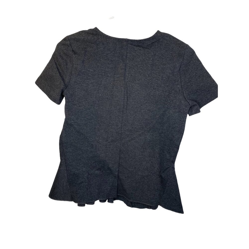 J. Crew XS Ruffled bottom gray top